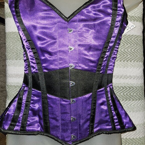 NWT LAST! PURPLE/BLACK Legend CORSET 26" MEDIUM - Picture 1 of 16